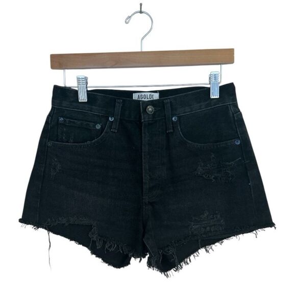 Agolde Parker Vintage Cut Off Shorts in Theme Black, Size 25 - Picture 6 of 12